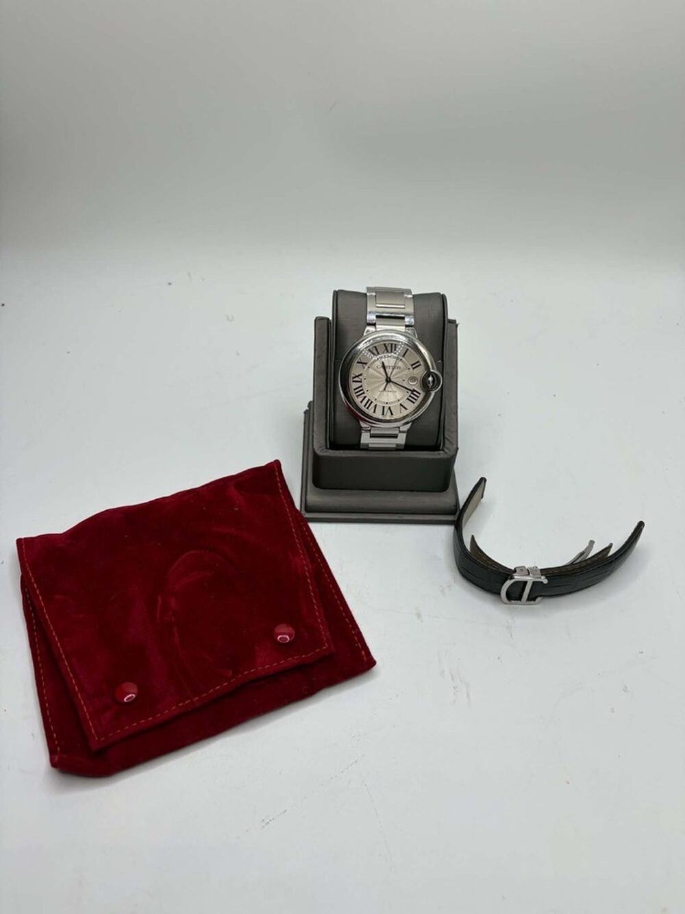 Ballon Bleu De Cartier Watch 7in W/ 2 Bands And Cartier Pouch SPB-EB 366680